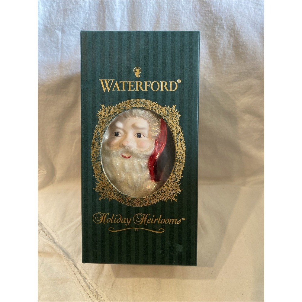 Vintage Waterford Holiday Heirlooms "Olde Saint Nick" Glass Christmas Ornament